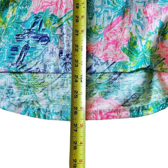 Lilly Pulitzer Etta Floral Beachy Coastal 3/4 Sleeve Top XS NWT - Picture 9 of 10